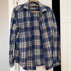 Untuckit blue flannel cotton shirt size large